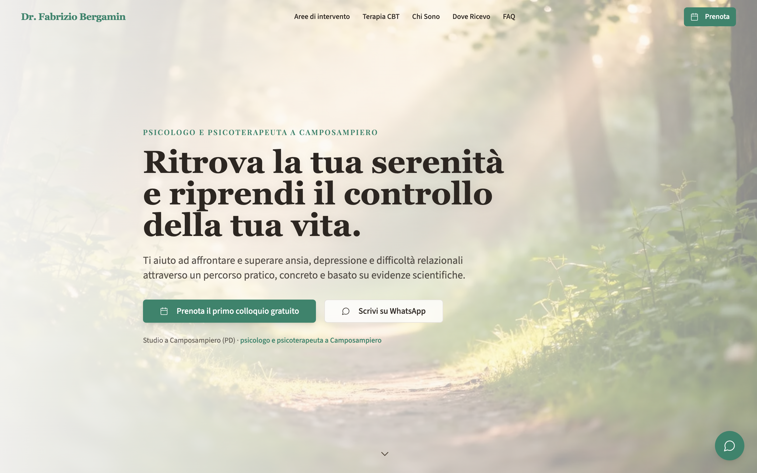 Home del sito realizzato per Dr. Fabrizio Bergamin