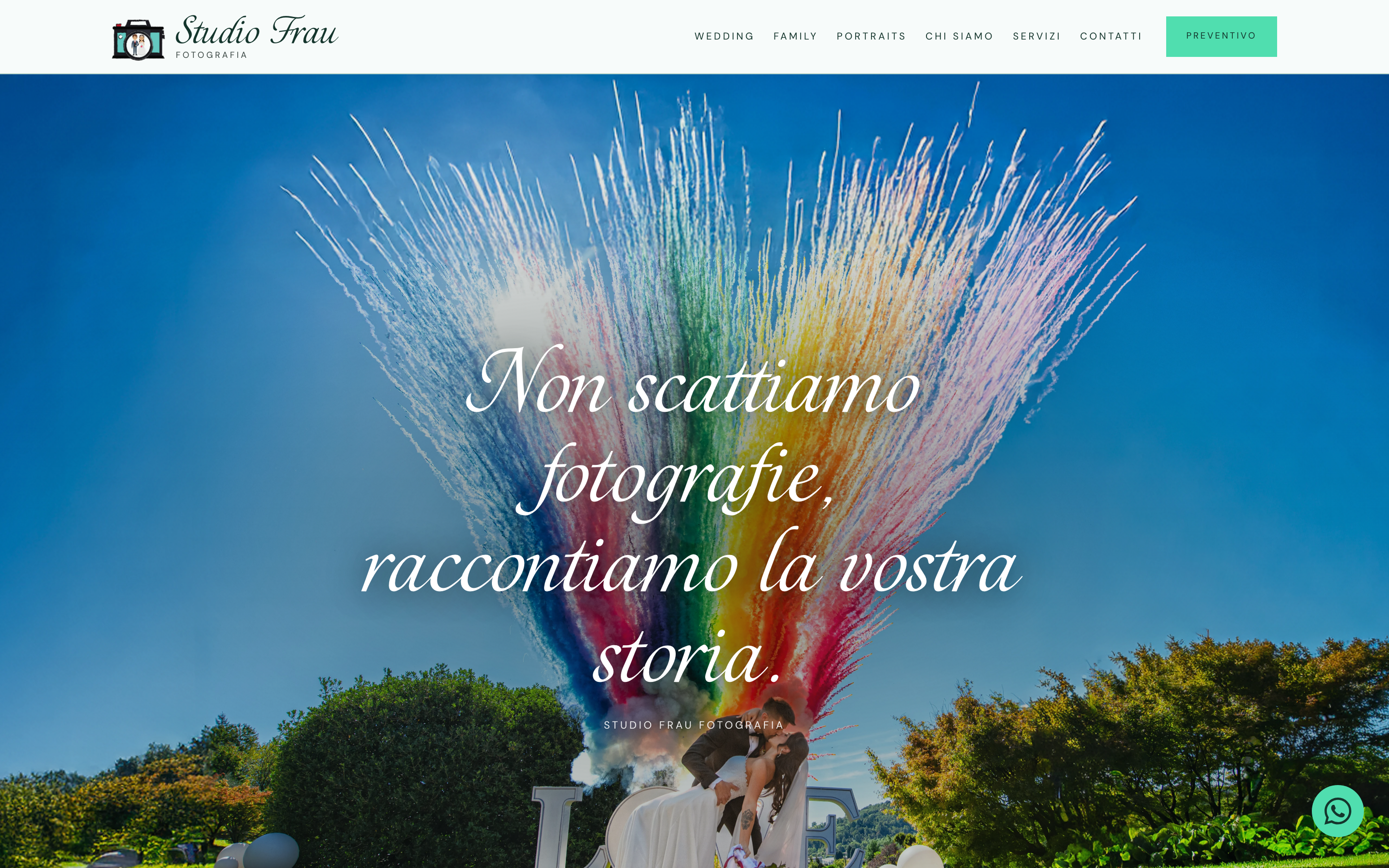 Home del sito realizzato per Studio Frau